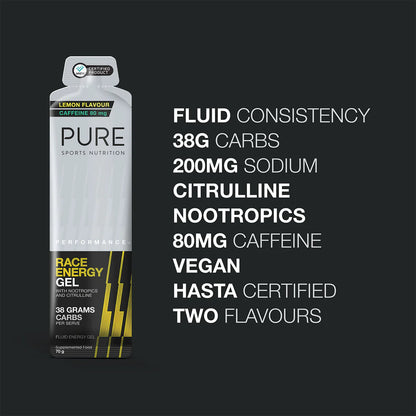 Pure Performance + Race Energy Gel + Caffeine 70g